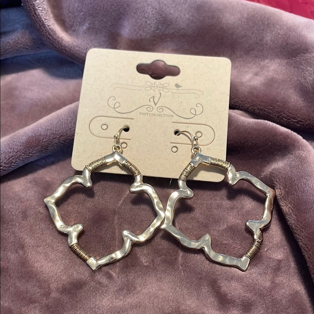 Gold Textured Hoop Earrings